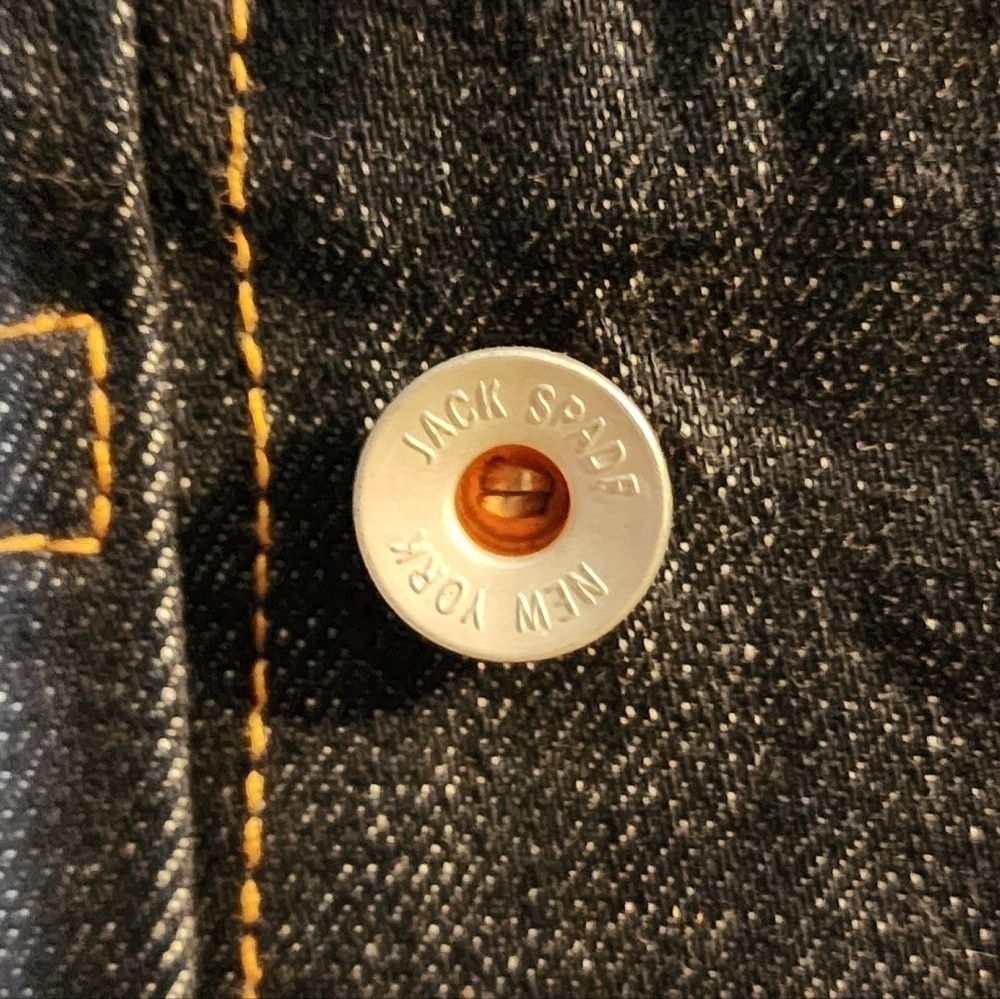 JACK SPADE STENSON RAW RIGID INDIGO BLUE SELVEDGE DENIM JACKET MADE IN USA $450+ - Picture 8 of 11